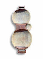 Wooden Double Bowl